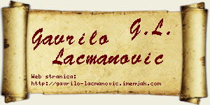 Gavrilo Lacmanović vizit kartica